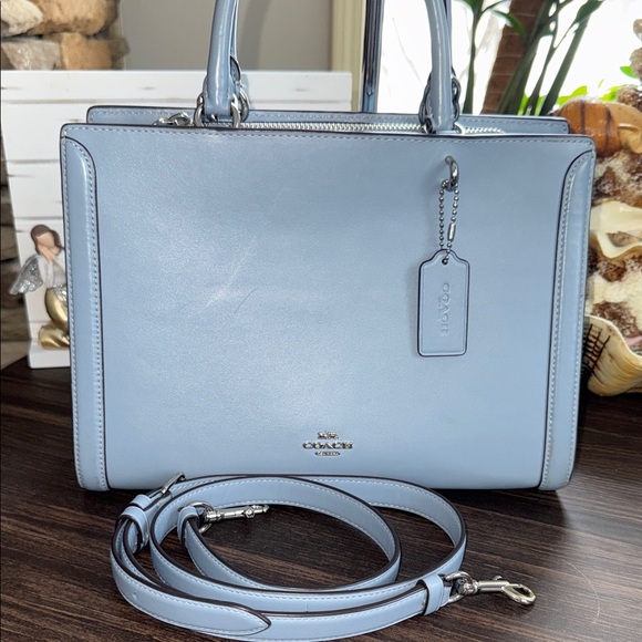 Coach ZOE 2018 Light Blue Leather Satchel with hangtag - Picture 15 of 17